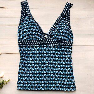 Kenneth Cole Tummy Toner Tankini Top in Geometric Pattern Size Large NWT